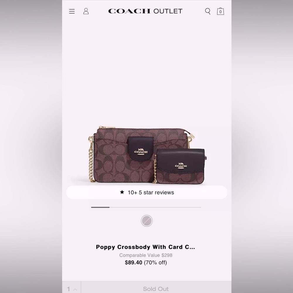 Coach poppy cross body bag